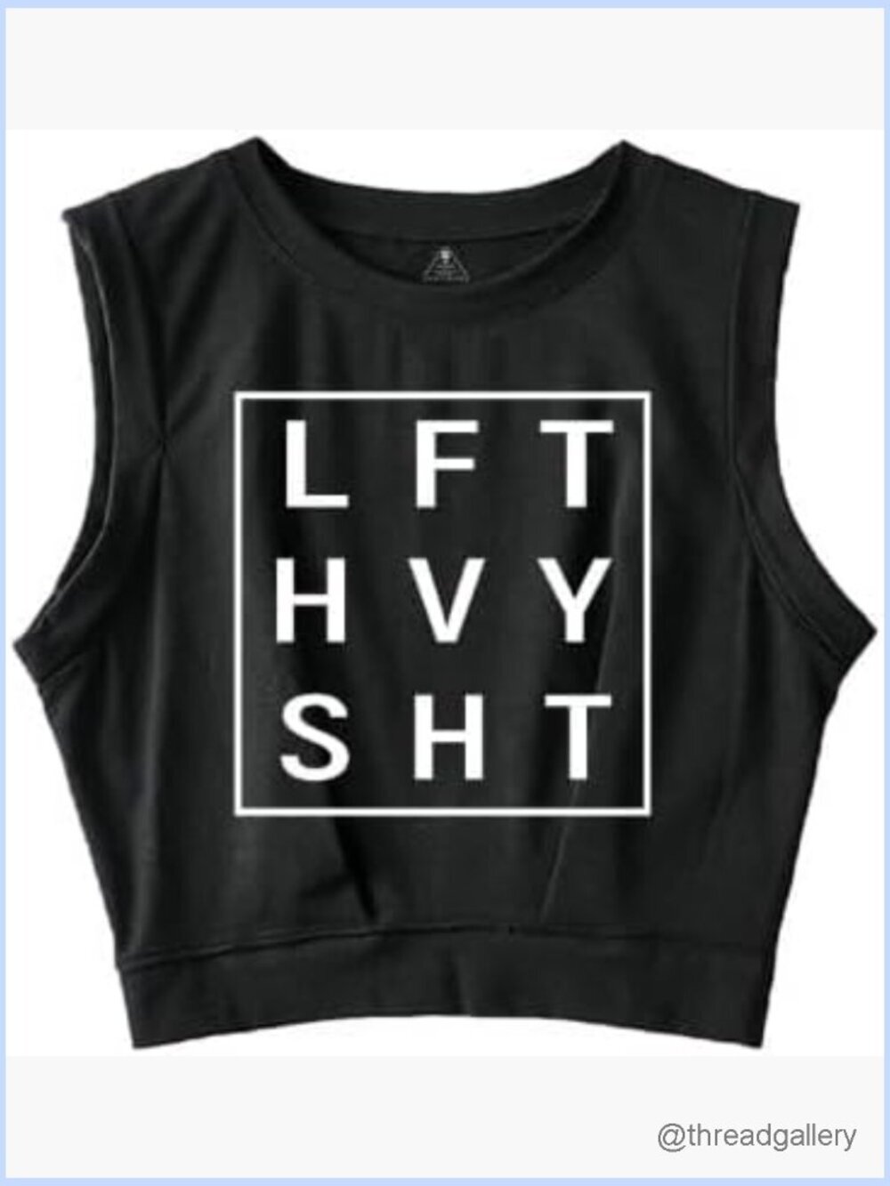 Sleeveless Crop Top - Cotton Blend, Novelty Strength Training Tee